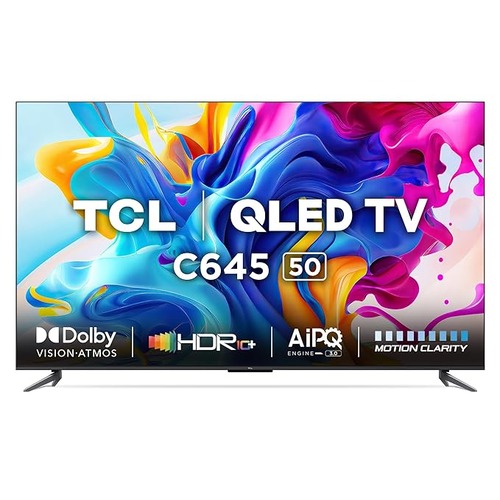 TCL 126 cm (50 inches) 4K Ultra HD Smart QLED Google TV 50C645 